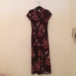 Vintage brown floral dress